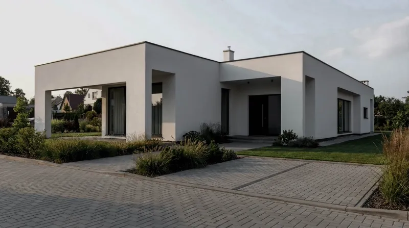 Dom parterowy z płaskim dachem w Wilkowicach