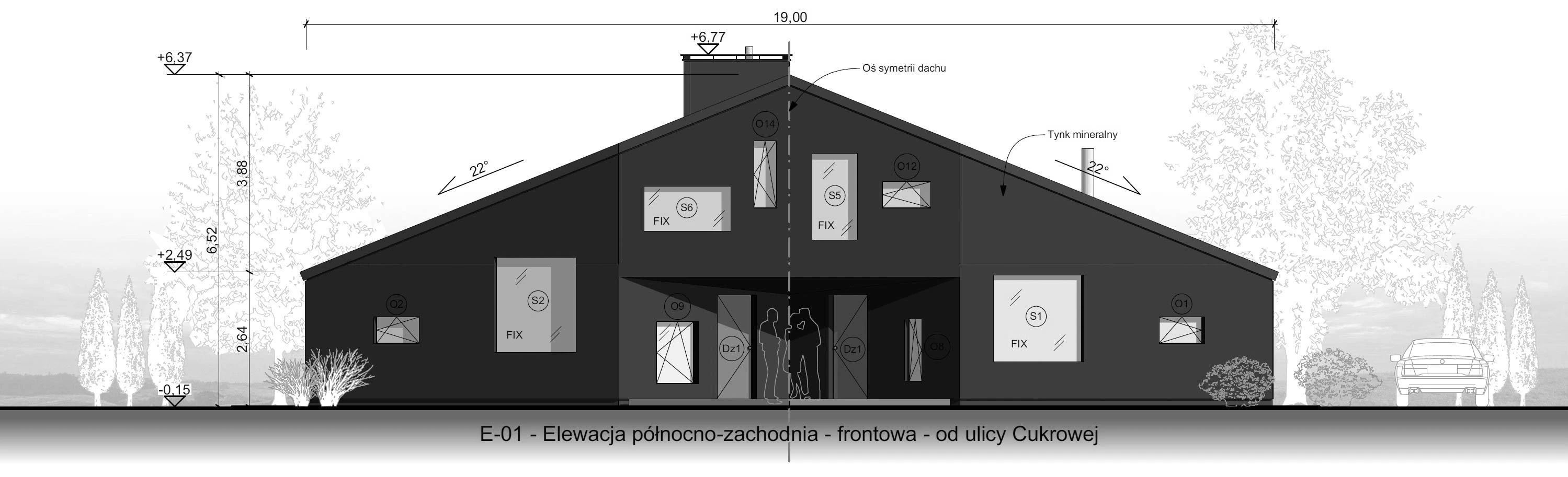 Czarny dom w Wilkowicach - rysunek