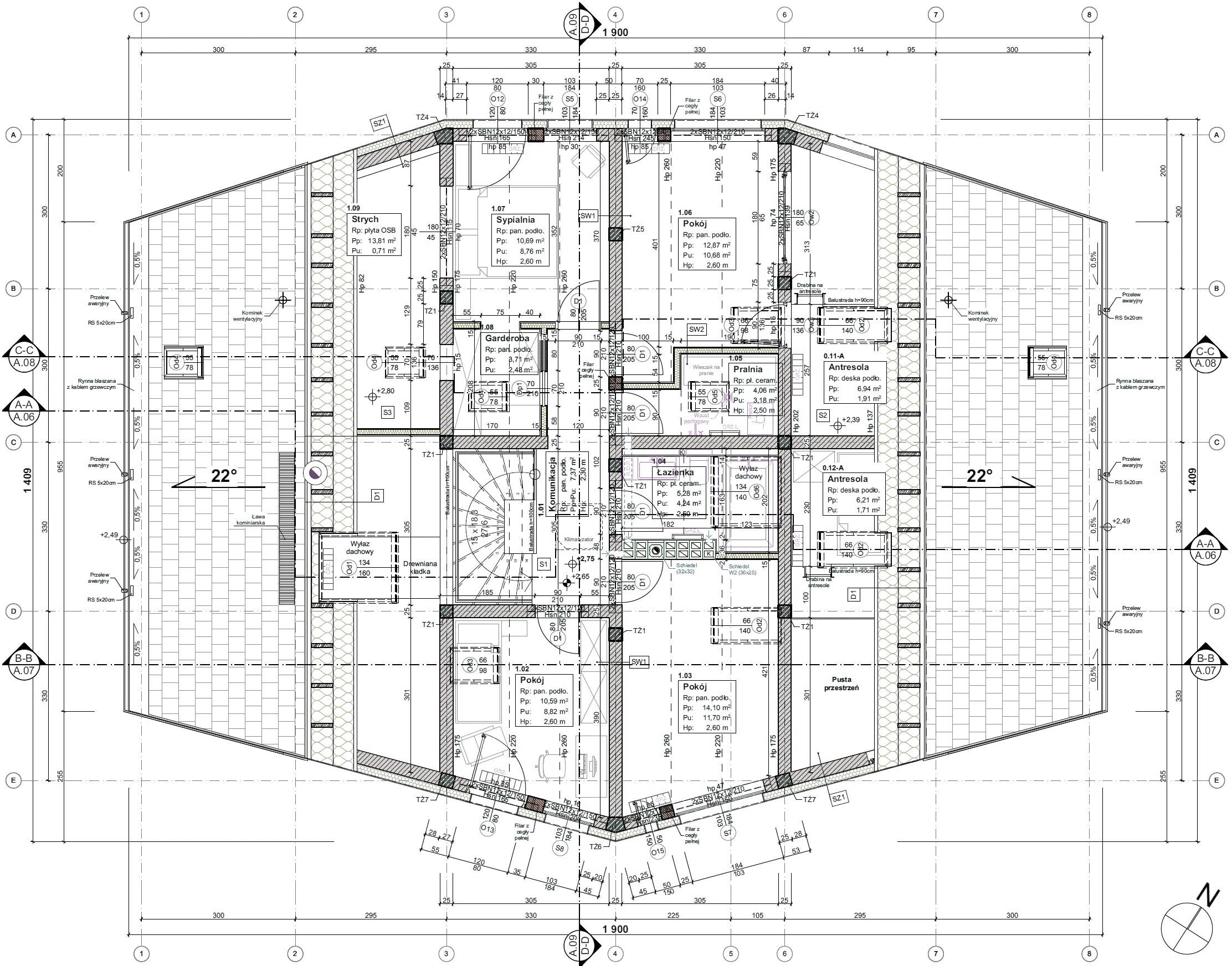 Czarny dom w Wilkowicach - rysunek
