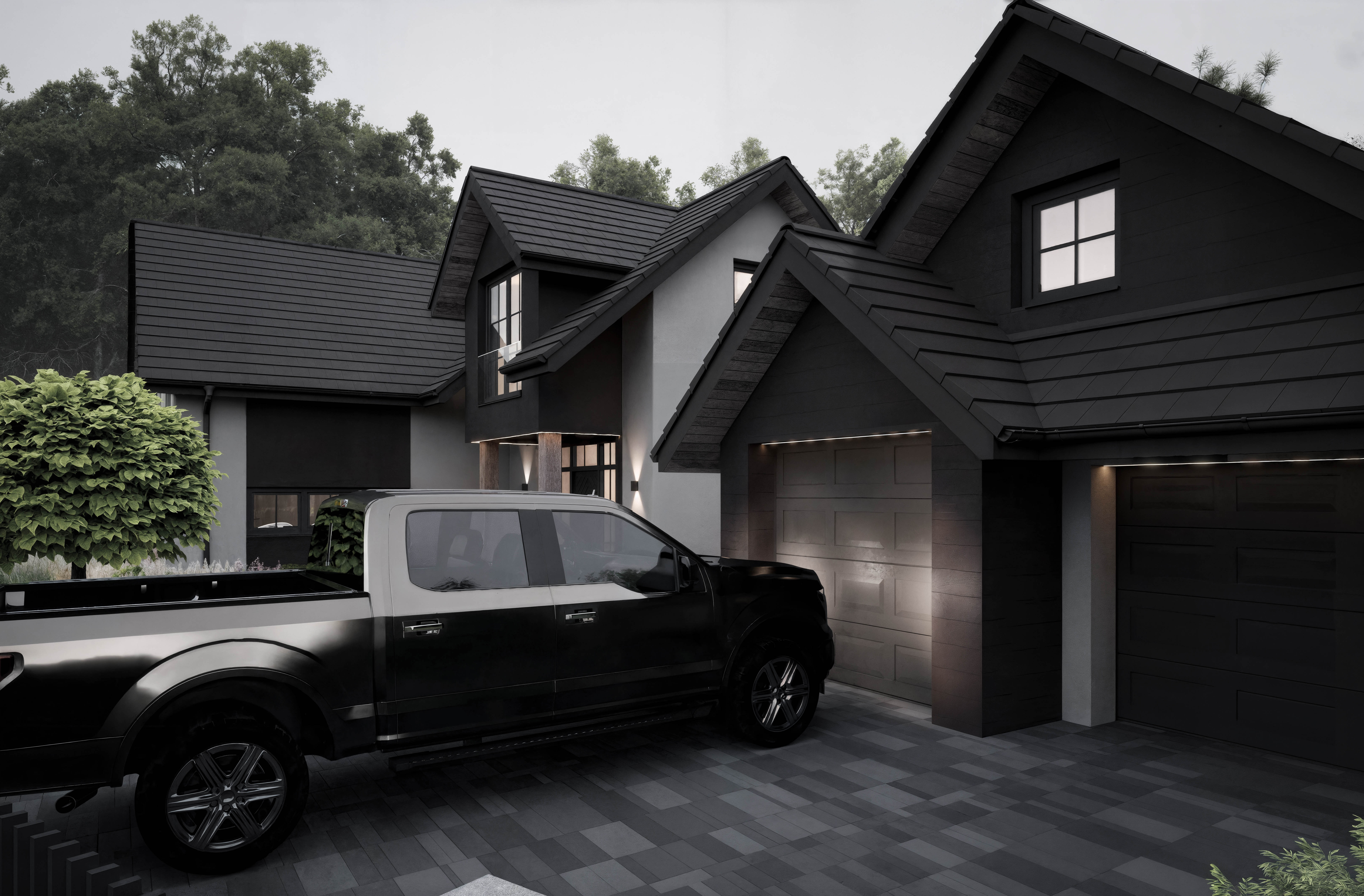 Dom w stylu Amerykańskim pod Lesznem — strefa garażu | Potrzeba Projekty