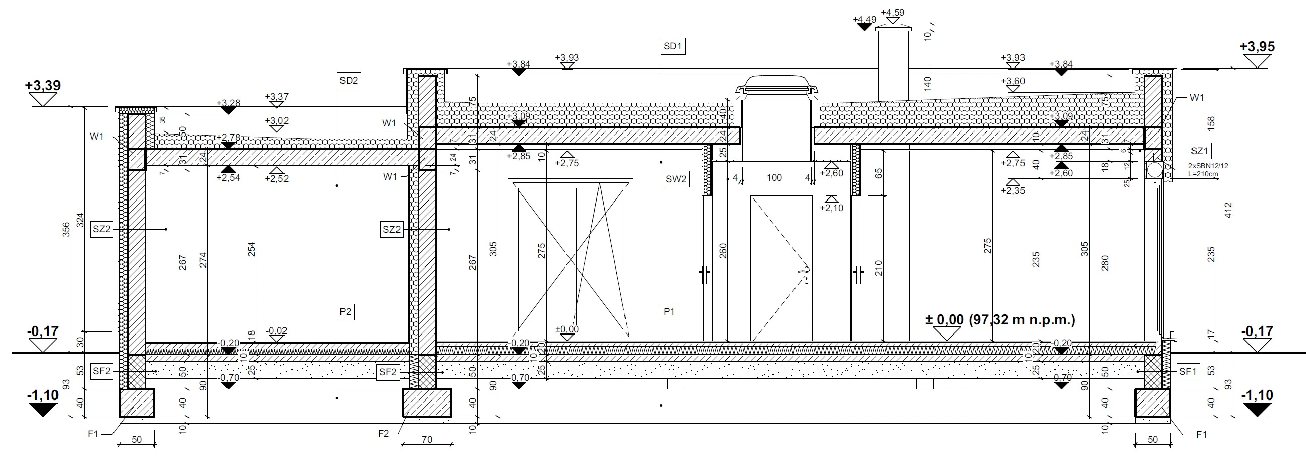 Dom parterowy z płaskim dachem w Lesznie - rysunek