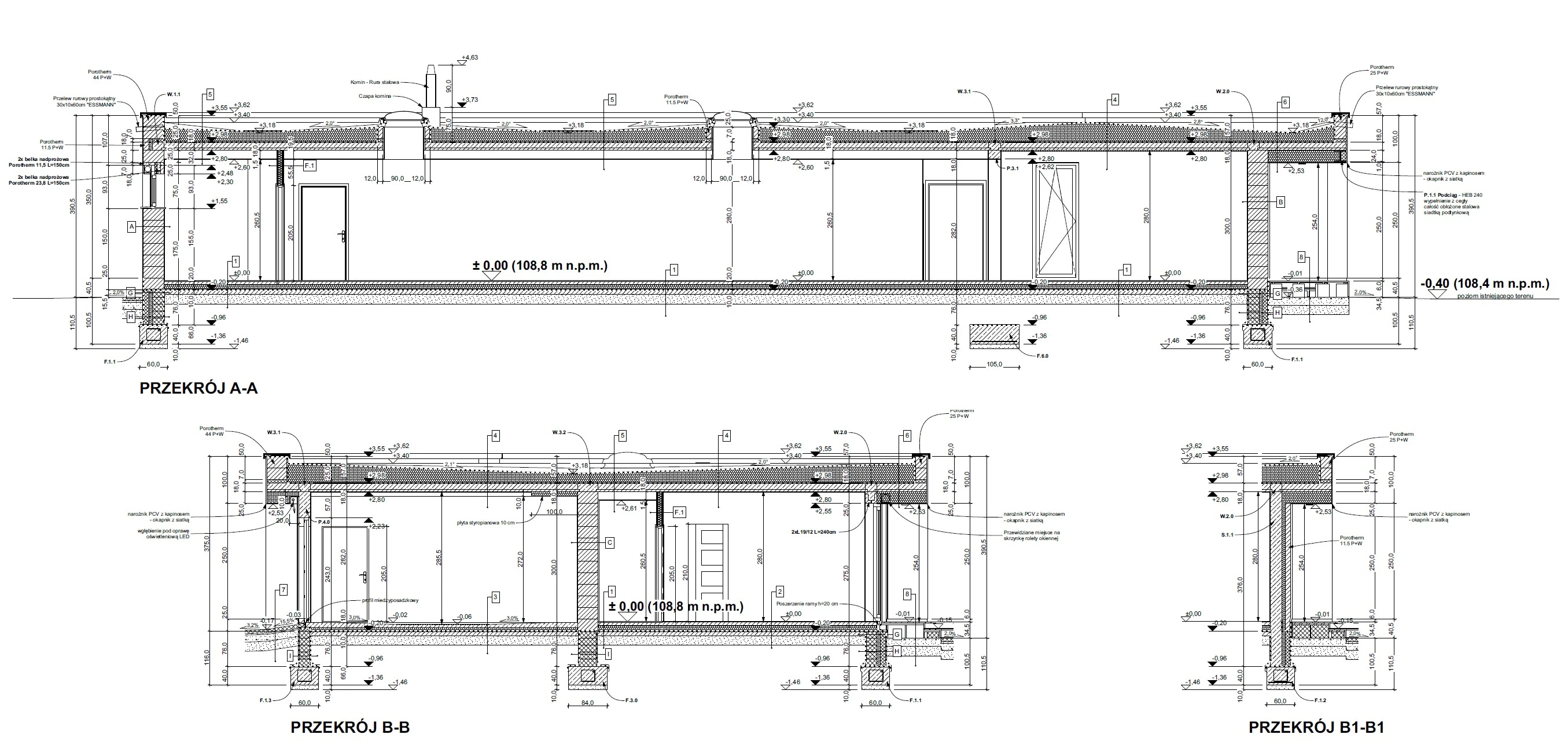 Dom parterowy z płaskim dachem w Wilkowicach - rysunek
