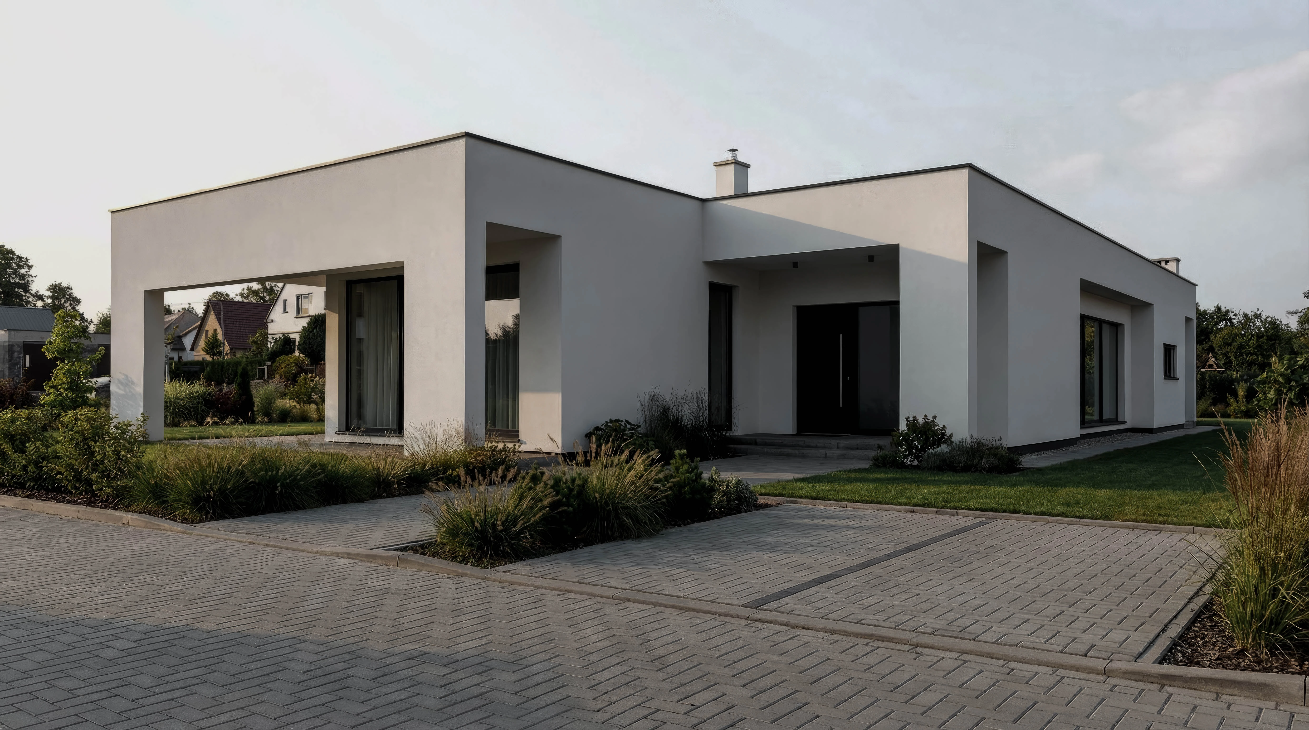 Dom parterowy z płaskim dachem w Wilkowicach