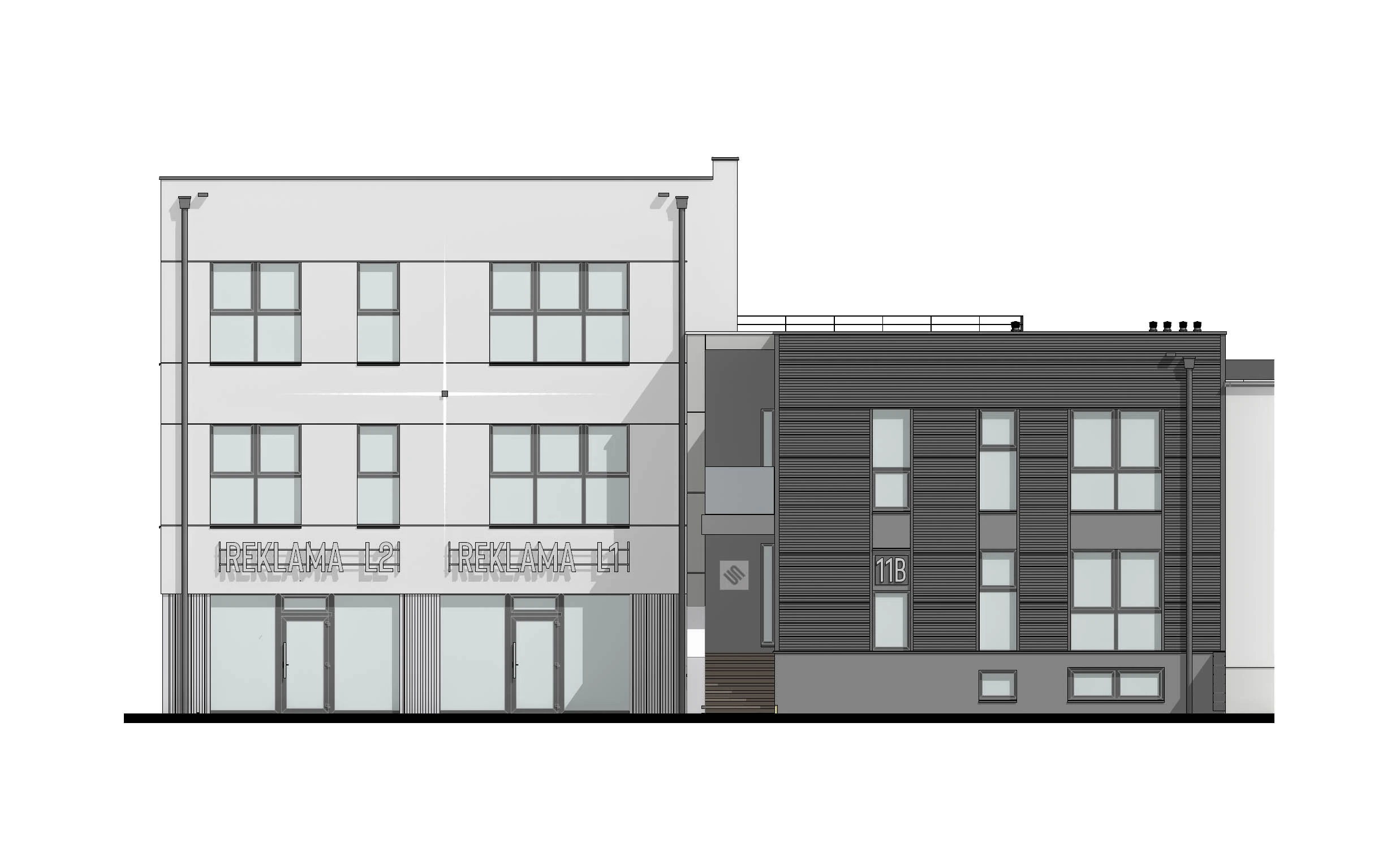 Rozbudowa modernistycznej kostki - rysunek