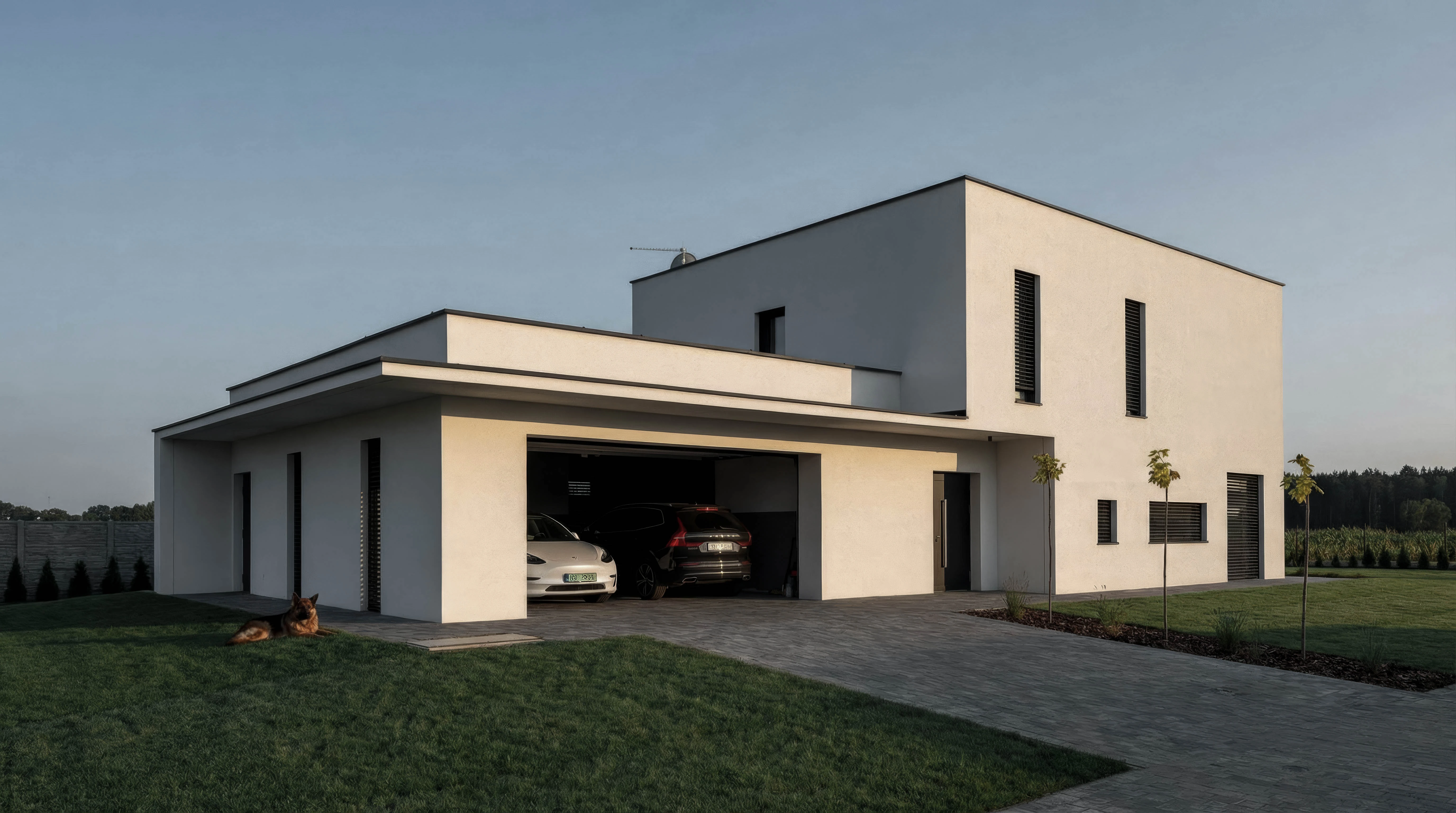 Nowoczesny dom z płaskim dachem – Piotrowice