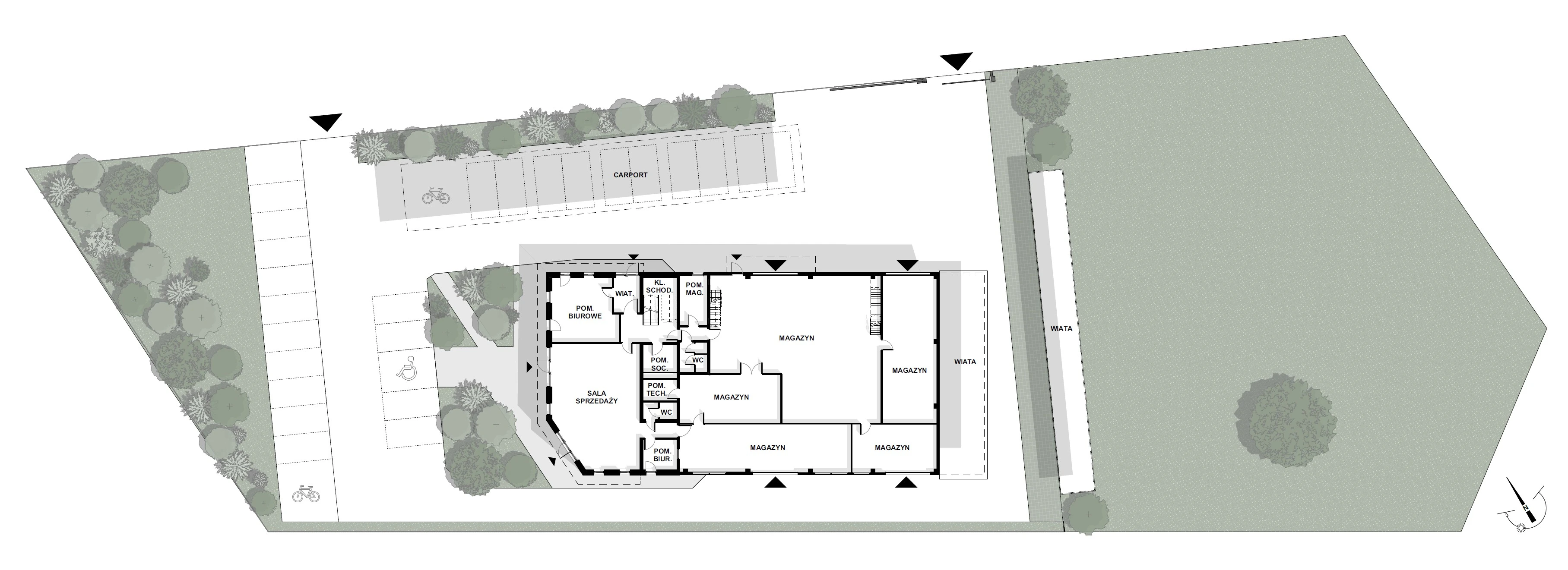 Budynek siedziby Kosmala Electric - rysunek