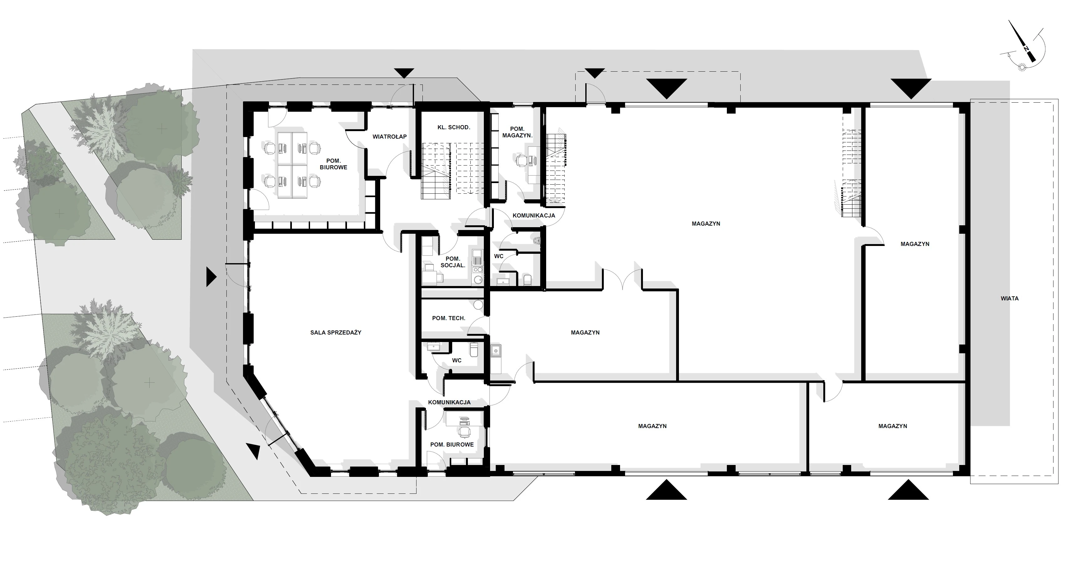 Budynek siedziby Kosmala Electric - rysunek